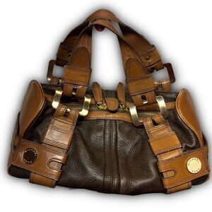 Michael Kors Vintage Two-Tone Leather Satchel